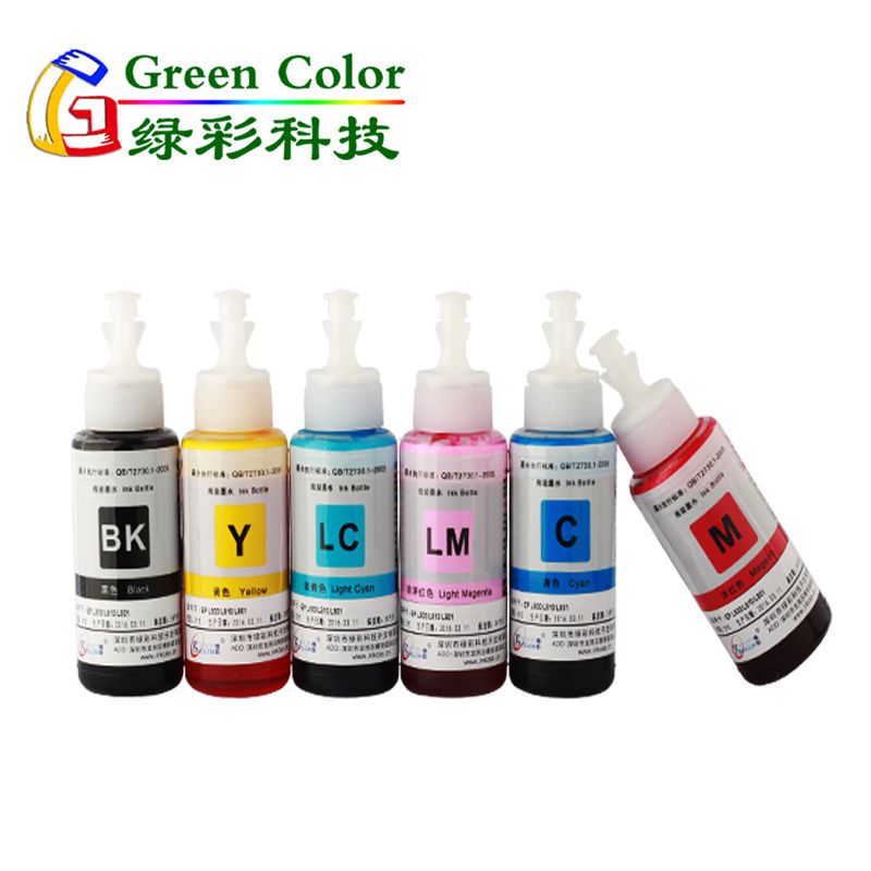 Greencolor 6c L801 refill dye ink for Epson Eco tank printer