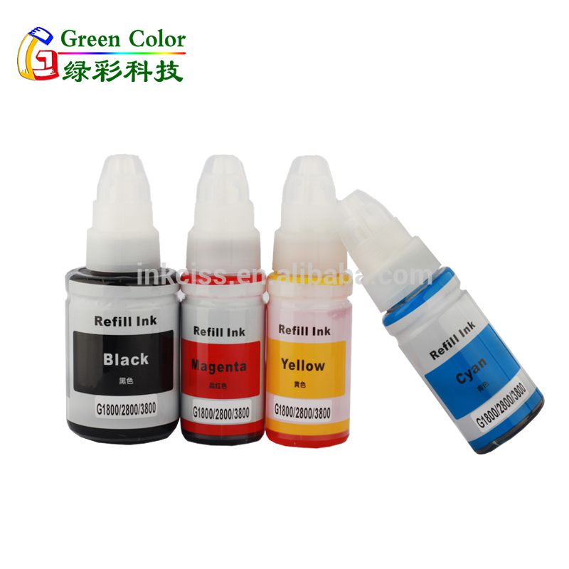 Refill dye ink suit for Canon PIXMA G1800 G2800 G3800 G series eco tank printer ink 